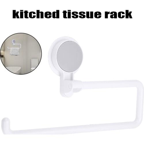 New Roll Paper Holder ABS Roll Paper Tissue Holder Self Kitchen Wrap Film Roll Bathroom Towel Hanger Wall Mounted No Drilling