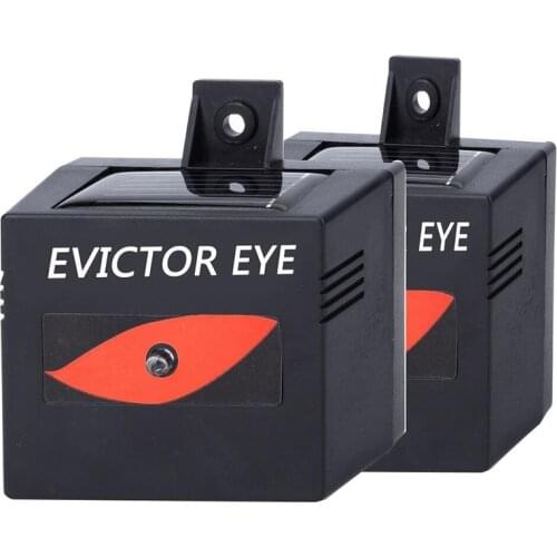 2PCS Solar Repeller Evictor Eye Waterproof Design Solar Powered Animal Repeller for Deterrent Coyotes,Raccoon, Skunks, Animals