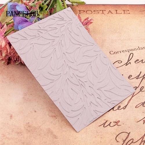PANFELOU Branches leaves Embossing folders Plastic For Scrapbooking DIY Template Fondant Cake Photo Album Card Making
