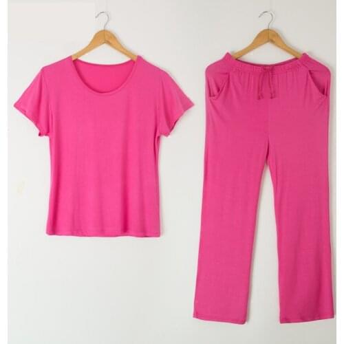 Summer pajamas women modal thin short-sleeved trousers home suit ladies casual large size pyjamas women summer sleepwear