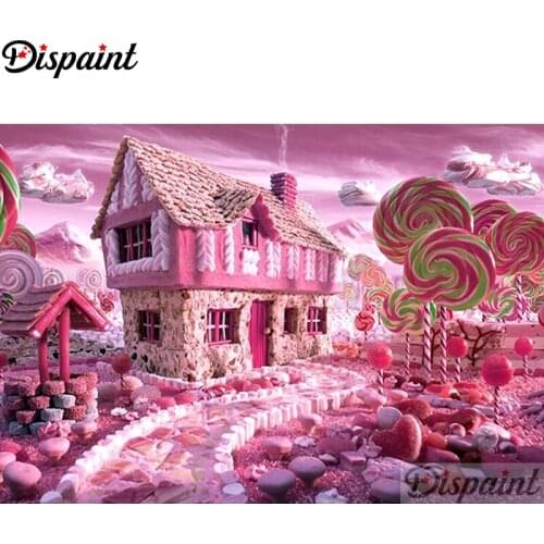 Dispaint Full Square/Round Drill 5D DIY Diamond Painting "Candy house scenery" 3D Embroidery Cross Stitch Home Decor Gift A10790