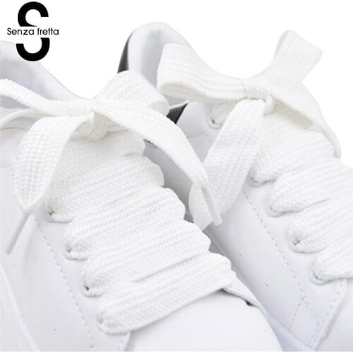 Senza Fretta Wide Shoelace 120*1.5cm Double Layer Shoe Shoelaces Fat Shoe Laces Shoelaces for Sneaker Sport Shoes Laces LDD0617