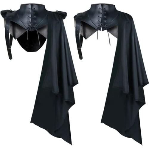 Medieval Armor Black Cloak Single Shoulder Retro Cape Gothic Punk Clothing Renaissance 2021 Hot Sale