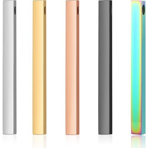 3pcs/lot High Quality Stainless Steel Rod Charms 35mm 40mm 45mm Mirror Polished Craftwork Ornament Pendants DIY Jewelry Making