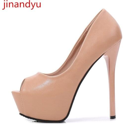 Peep Toe High Heels Sandals Women Shoes Pumps Slip on Shoes for Women Black Heels Sexy Ladies Shoes Super High (10cm-14cm)