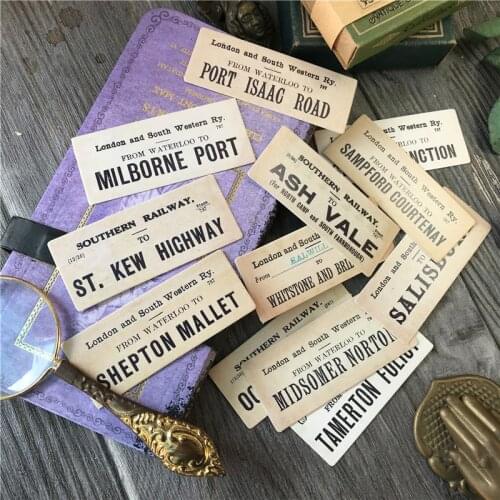 Vintage Railway Station Collage Thick Material Card DIY Scrapbook Travel Diary Base Background Label Paper