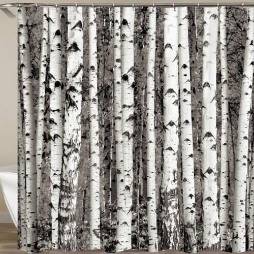 Forest Shower Curtain Tropical Plants Shower Curtains for Bathroom Polyester Fabric Bath Curtain Bathroom Curtains Or Mat