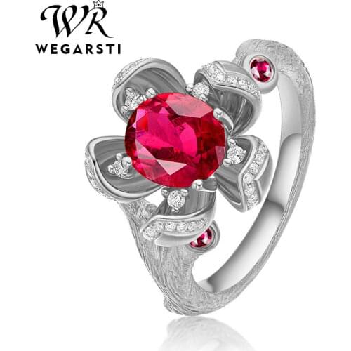 New Fashion Gemstone flower Wedding Rings High Quality Spine Ring For Sale Womens Silver 925 Jewelry Ring Size 5-10 6 Colors