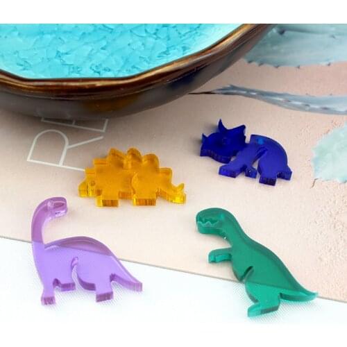 10pcs Acrylic Animal Dinosaur Drop Earrings For Women Cute Mobile Phone Bag Pendant Diy Handmade Jewelry Accessories Material