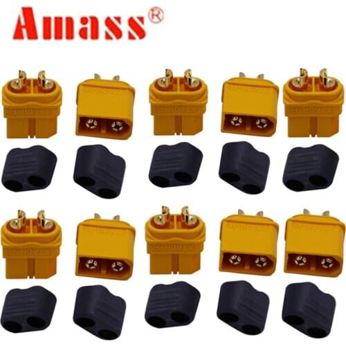 10 x Amass XT60 XT60H Plug Connector With Sheath Housing 5 Male 5 Female (5 Pair )20%off