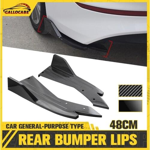 2PCS Carbon Fiber Car Rear Bumper Lip Winglets Side Skirt Splitters Spoiler Lips Wing Trim Bumper Splitter Decorative Pretective