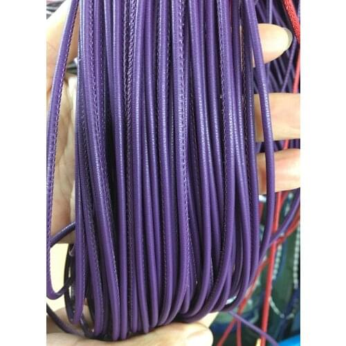 3MM Round Nappa Stitched Leather Cord High Quality Premium Leather Cord Purple