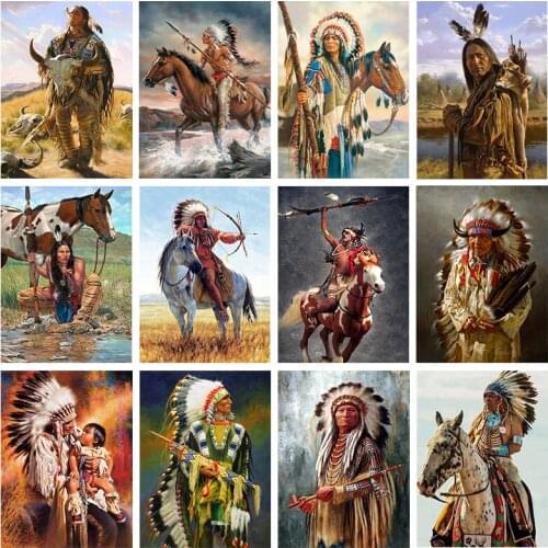 5D Diamond Painting DIY Full Diamond Cross Stitch Lndian Character Diamond Embroidery Picture Home Decoration Holiday Gift