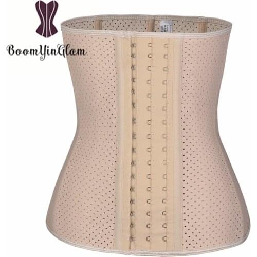 9 Spiral Steel Boned Latex Waist Trainer Cincher Tummy Slimmer Breathable Shapewear Girdle LongTorso 947