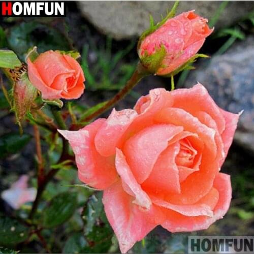 HOMFUN Full Square/Round Drill 5D DIY Diamond Painting "flower" 3D Embroidery Cross Stitch 5D Home Decor Gift A16153