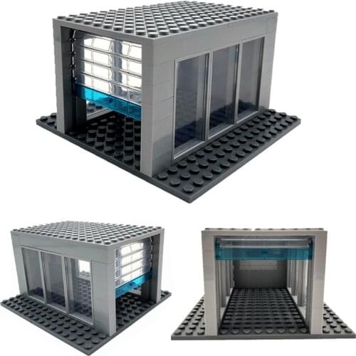 Classic Car Rolling Gate Garage Locking Bricks Doors Windows Building Blocks DIY Accessories City Car Parking MOC Parts Boy Toys