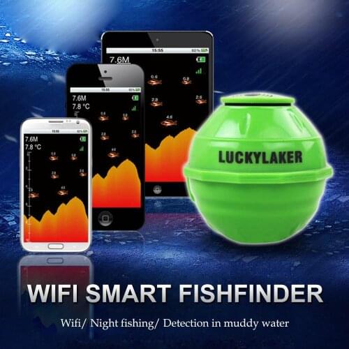 Lucky FF916 Wireless WIFI Fish Finder Deeper Echo Sounder 50M/130ft Sea Alarm Depth for IOS Iphone Android