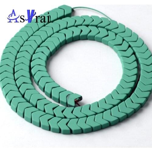 Natural Stone Green Hematite Stone Rubber Matte Arrows Beads For Jewelry Making 6*3mm Spacer Loose Beads Diy Bracelets Strand15"