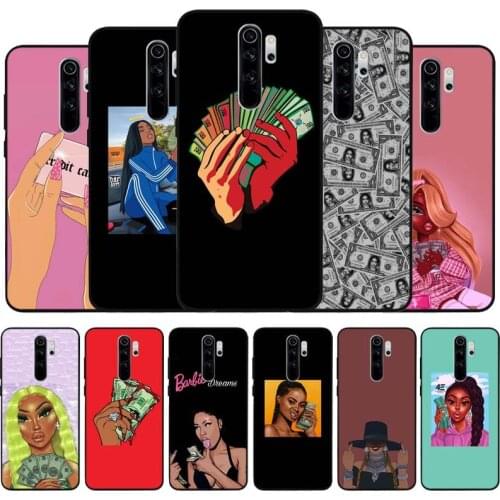 Money black girl black Silicone Phone Case For Redmi note 9 8 7 Pro S 8T 7A Cover