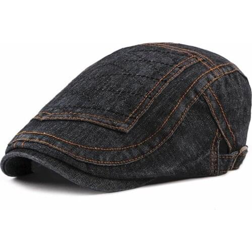 Denim Spring Summer Newsboy Caps Flat Peaked Cap Men and Women Painter Beret Hats 144