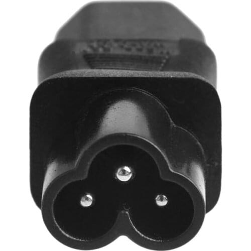 IEC 320 3-Pin C13 Female To C6 Male Cloverleaf Plug AC Power Adapter Converter