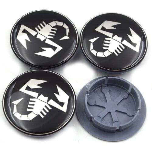 Gzhengtong 4pcs/lot 55mm (42mm) For 500 Abarth Wheel Hub Center Cap Black Caps for Fiat Abarth Marea Punto White Scorpion