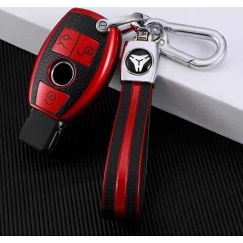 TPU Leather Key Case Shell Holder Cover Keychain Keys Chain for Mercedes Benz A B R G Class GLK GLA W204 W251 W463 W176