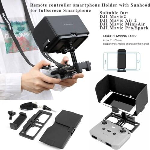 Remote Control Bracket with Sun Hood transmitter Smart Phone Holder for DJI Mavic Air 2/Mini/1/Pro/2/Air/Spark Drone Accessories
