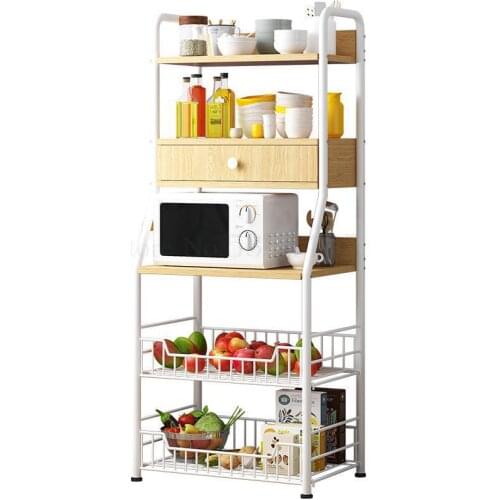 Kitchen Storage Rack Microwave Storage Rack Simple Storage Bowl Cabinet Floor Type Multi-layer Seasoning Pot Dish Rack