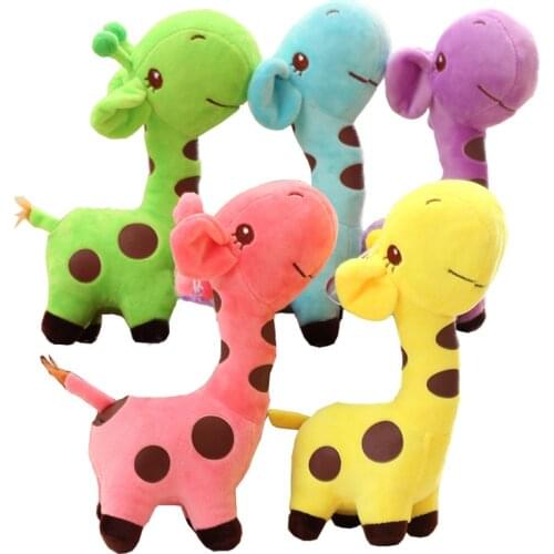 25cm Sika deer Giraffe dolls Newborn baby toys gift Bed bell hanger toys Sucker Stuffed Plush animal dolls Giraffe sika dolls