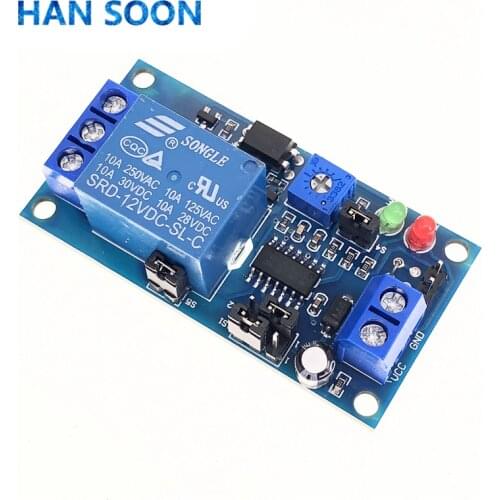 DC 12V Time Relay Module Normal Open Time Delay Relay Timing Timer Relay Control Switch Adjustable Potentiometer LED Indicator