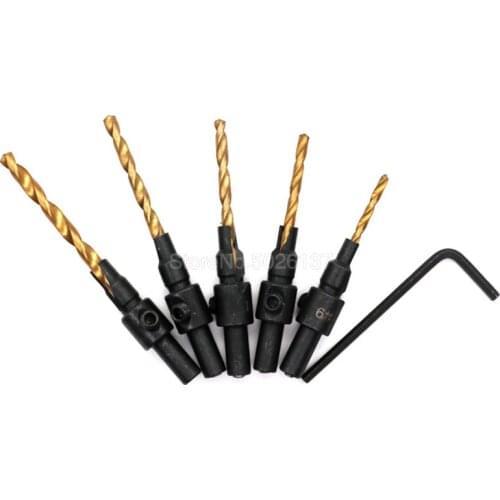 Woodworking Hex Bits Drilling Countersink Drill Bit Set Pilot Holes For Screw Sizes Shank 2 Flute Tct Carbide Carpentry Wood