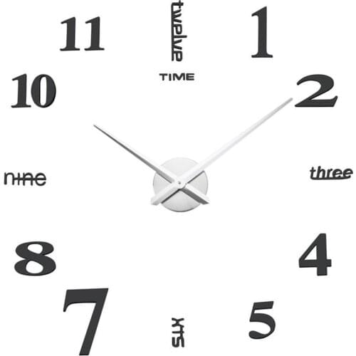 3D Wall Clock Mirror Wall Stickers Removable 4 Color Self-Adhesive Art Decal Wall Clocks Home Decor Living Room Quartz Needle