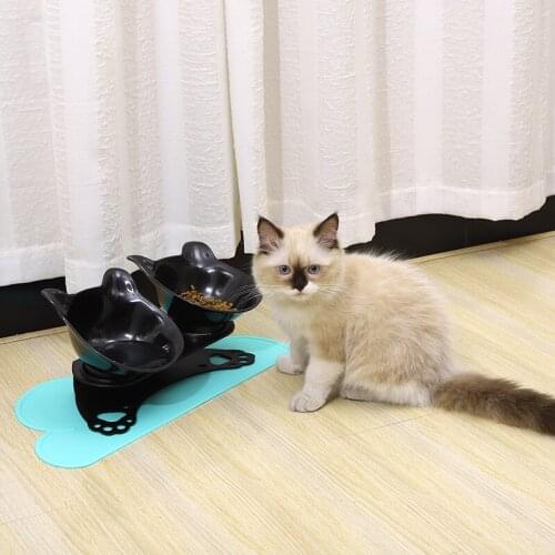 New Non-slip Raised Stand Cat Bowls Double Bowls Pet Food And Water Bowls For Cats Dogs Feeders Cat Bowl Pet Supplies