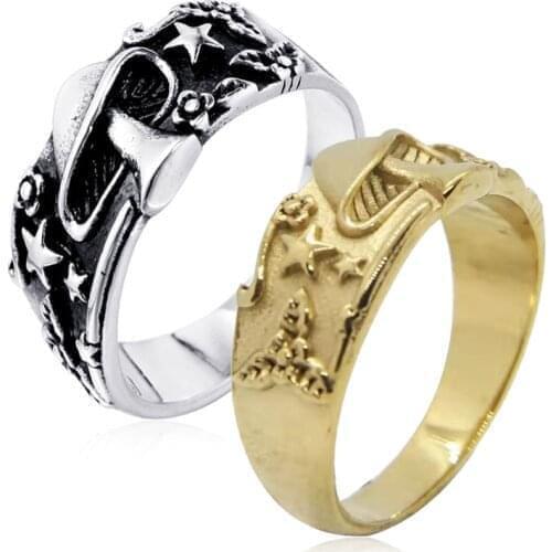New Retro Star Shape Mushroom Cloud Pattern Ring Mens Ring Vintage Metal Ring Accessories Party Jewelry