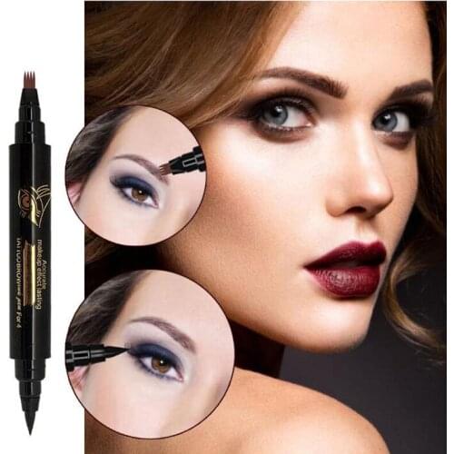 NEW 3-in-1 Liquid Eyeliner Pencil Super Waterproof Black Double-Headed Stamps Eye liner Eye maquiagem Cosmetic Makeup Tool
