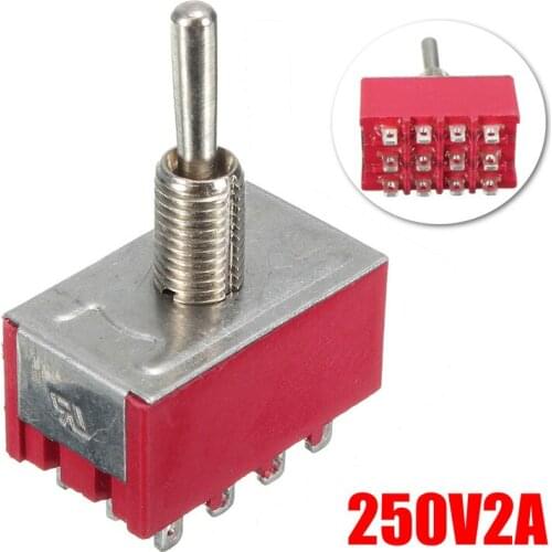 250V 2A 12Pin 3 Speed Toggle ON-OFF Switch Automatic Reset Rocker Power Button