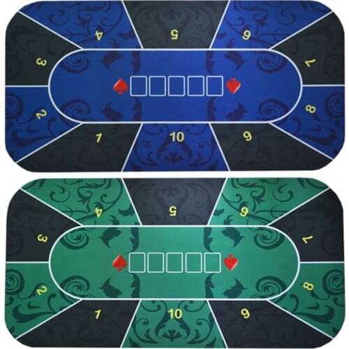 Poker Board Game Rectangular Rubber Pad Playing Card Tablecloth with Storage Bag