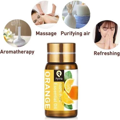 Pyrrla 5ml Orange Pure Essential Oils Lemon Lemongrass Refreshing Tea Tree Lavender Relieve Stress Massage Aromatherapy Oils