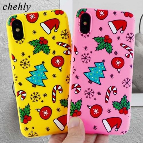 Christmas Phone Case for iPhone 6s 7 8 11 Plus Pro X XS Max XR Funny Cases Soft Silicone Fitted Cell Phone Accessories Covers