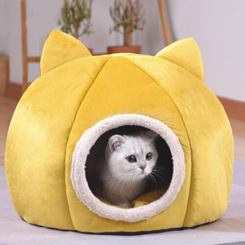 Comfort Folding Pet Dog Cat House Kennel Warm Nest Soft Sleeping Bed Cushion Pad Mat Pet Cave Sleeping Nest Supplies