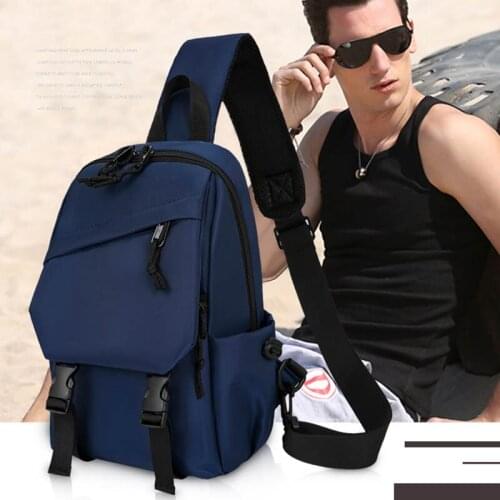 Waterproof Crossbody Bag Unisex Casual Canvas Chest Bag Large Capacity Travel Messenger Bags Men Outdoor Phone Pouch