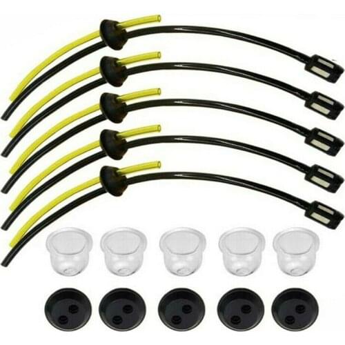 5 set Replacement Fuel Hose Pipe + Tank Filter Spare parts for Strimmer Trimmer Brush Cutter Engine Garden Tools