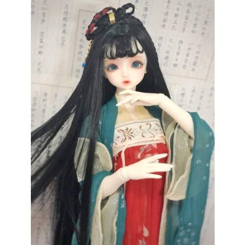 1/6 1/4 1/3 Scale BJD Accessories Ancient Costume Chinese Hanfu Doll Fairy Long Hair Wig For BJD/SD YOSD MSD SD13 Girl A0862