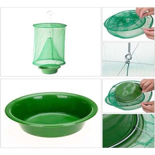 1PCS Pest Control Reusable Hanging Fly Catcher Killer Flies Flytrap Zapper Cage Net Trap Garden Factory Outdoor The Ranch