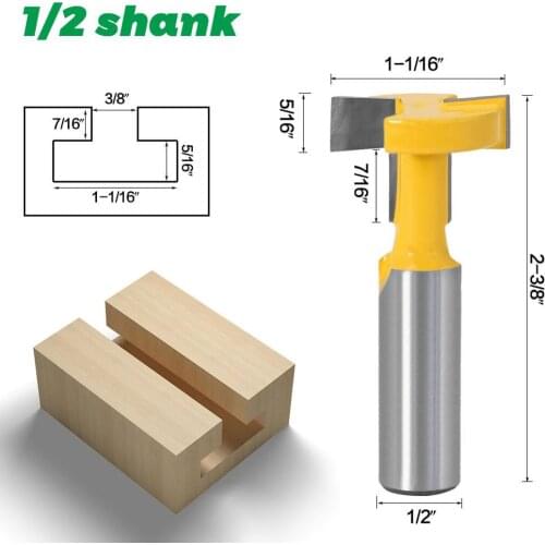 1pcs T-Slot & T-Track Slotting Router Bit 1/2'' 12mm Shank For Woodworking Chisel Cutter hand milling cutters