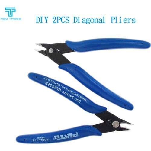 TWO TREES DIY 2PCS Diagonal Pliers Trimming Side Cutters Electrical Wire Cutters Mini Hand Tools Flush Pliers For 3D Printers