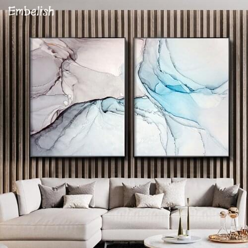 2 Pieces Nordic Styles Modern Home Decor Large Ink Wall Art Pictures For Living Room HD Print Canvas Paintings Artworks
