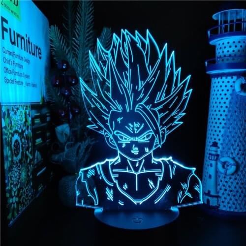 Dragon Ball Super Son Goku 3D Night Lights Super Saiyan Led For Decor Home DBZ Anime Lighting Colorful Xmas Gift Goku Lampara