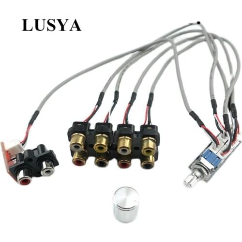 Lusya 4-ways Dual-Channel Audio Source Switching Board Preamp Signal Switch With Fixing Screws G8-002